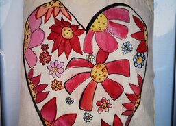 Taška 41x39 cm Květinové srdce